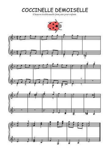 Téléchargez l'arrangement pour piano de la partition de Coccinelle demoiselle en PDF